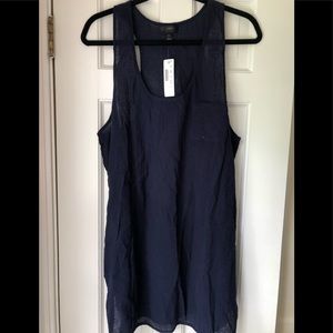 J. Crew Navy Cotton Racerback Coverup